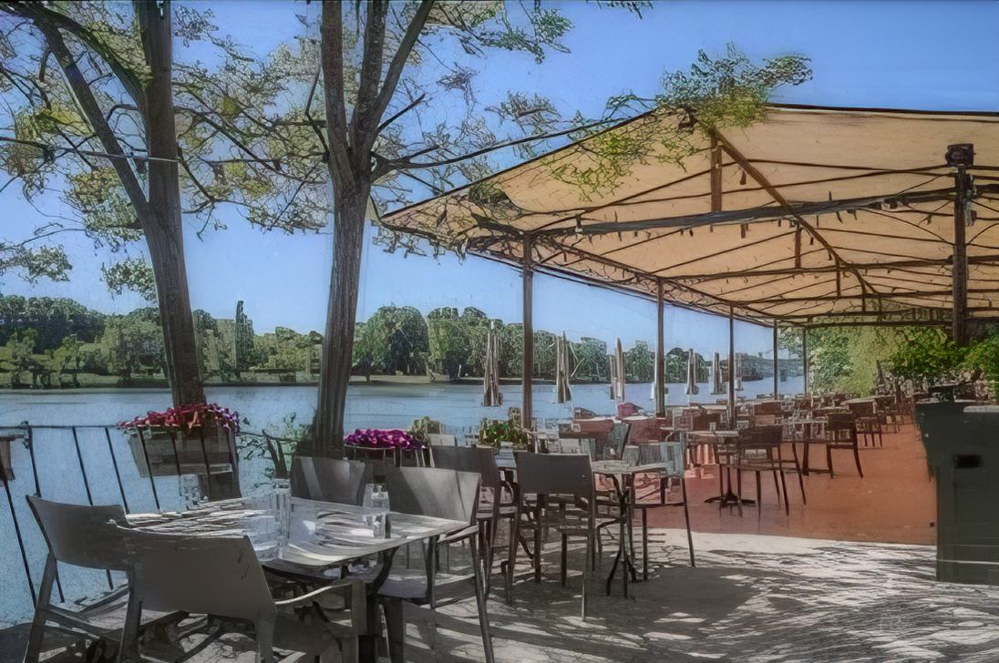 Terrasse vue sur le Rhône